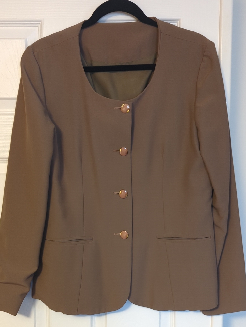Classic Women's Brown Button-Front Jacket